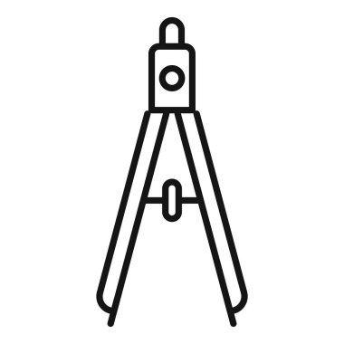 Tasarım ve tasarım için kullanılan hassas pusula basit ve net vektör çizimi