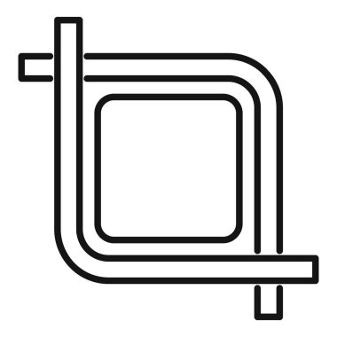 Kare spiral, basit çizgi sanatının siyah ve beyaz vektör çizimi