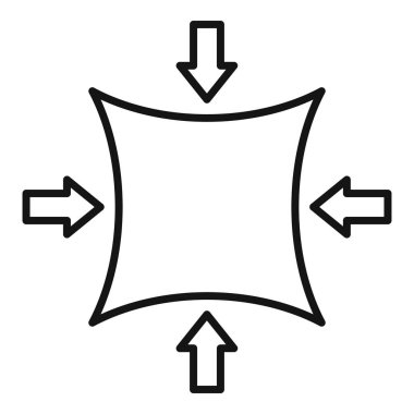 Bir kareden dışarıya bakan, genişlemeyi ya da yeniden boyutlandırmayı sembolize eden minimalist çizgi simgesi