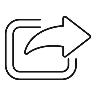 Çeşitli dijital kullanım için uygun sağ noktalı ok ile bir paylaşım simgesinin basit çizimi