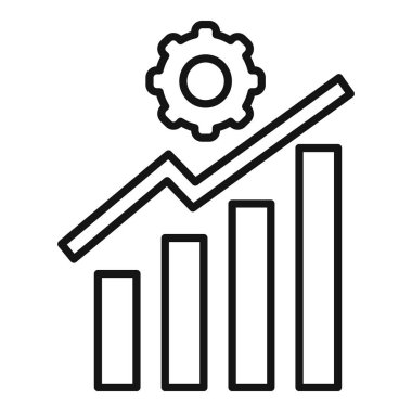 İş büyümesini, verimliliği ve verimliliği bir dişli ve yükselen grafikle gösteren ana vektör simgesi