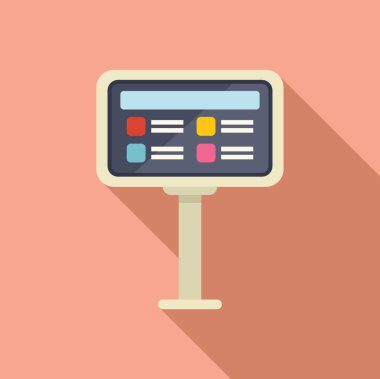 Gölge efektli bir reklam panosu simgesinin düz tasarım vektör çizimi