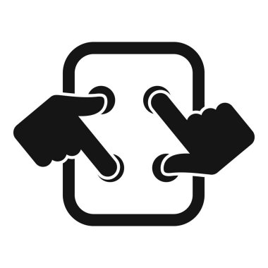 Etkileşimli teknoloji için modern siyah düz ekran dokunmatik jest tasarımı. Cep telefonu. Akıllı telefonmuş. Tablet