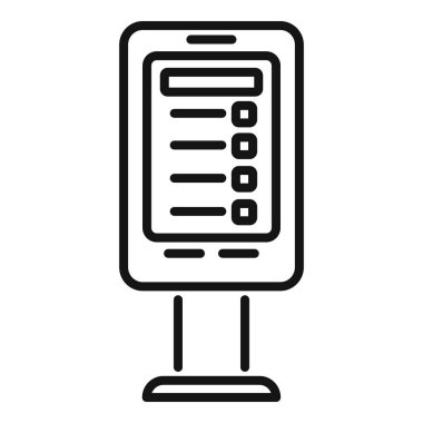 Bir sokak kenarı dijital bilgi terminalinin satır resim simgesi