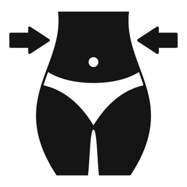 Bel küçültme ya da içe doğru okla kilo kaybı gösteren simge