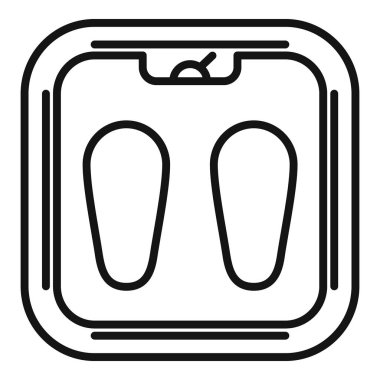 Dijital banyo ölçeğinin basit bir çizgi sanat vektörü çizimi