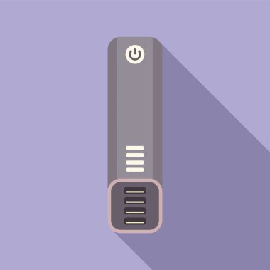 Flat design vector of a power button icon, ideal for web and technology interfaces clipart