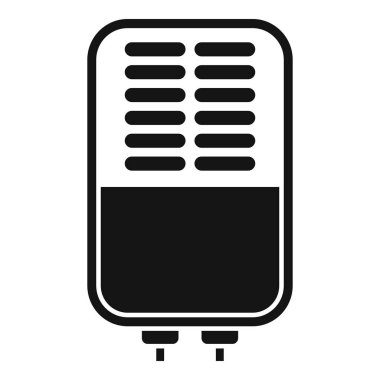 Siyah beyaz eski bir mikrofon simgesinin basitleştirilmiş çizimi