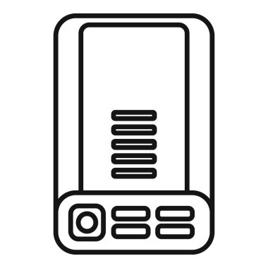 Çağdaş bir cep telefonunun gösterişli vektör çizgisi sanatı, teknoloji temalı tasarımlar için mükemmel