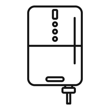 Pürüzsüz, çağdaş bir elektrikli su ısıtıcısını temsil eden çizgi simgesinin vektör çizimi