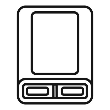 Bir el bilgisayarı oyun aygıtının basit satır çizimi, simgeler ve öğretici materyal için ideal