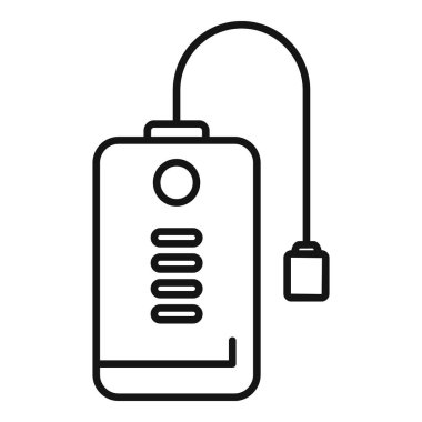 Tıbbi nakli temsil eden tüplü bir kan torbasının vektör çizgisi çizimi