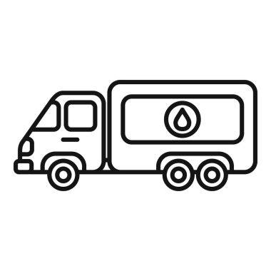 Beyaz arkaplanda bir yakıt tankeri ikonu, vektör illüstrasyonuName