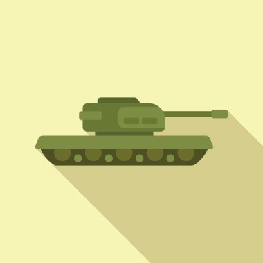 Modern düz tasarım tarzında klasik bir askeri tankın vektör çizimi