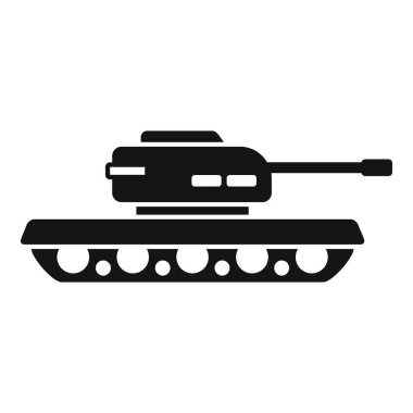 Askeri temalı tasarımlar için uygun bir savaş tankı siluetinin vektör çizimi
