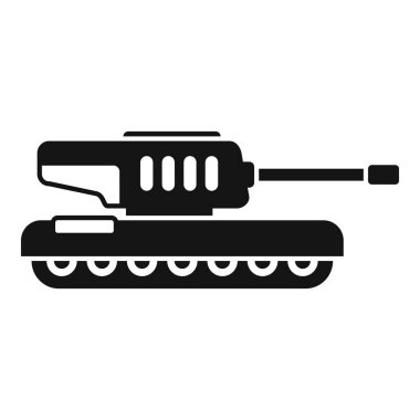 Modern bir askeri tankın detaylı vektör silueti, beyaz arka planda izole edilmiş.