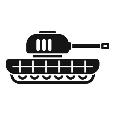 Ordu, savunma ve savaş grafik tasarımı için siyah beyaz vektör tank silueti simgesi