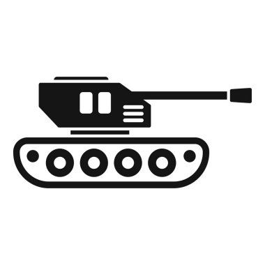 Çeşitli tasarımlar için uygun siyah bir askeri tank siluetinin vektör çizimi