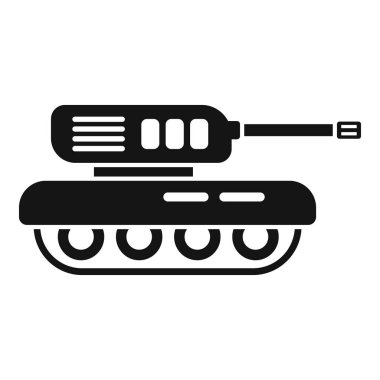 Bir tank siluetinin basit vektör çizimi, askeri temalı tasarımlar için mükemmel