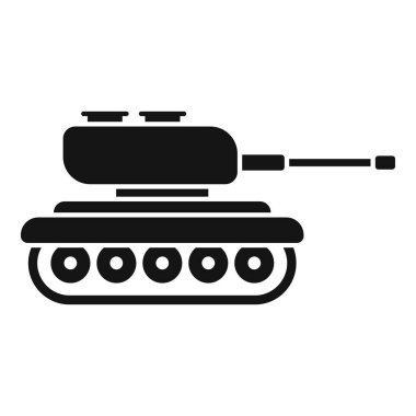 Askeri temalar için uygun, temiz, siyah bir siluette bir tankın vektör çizimi