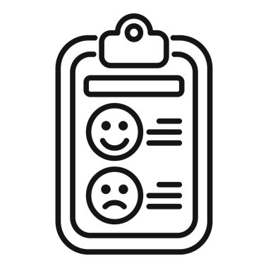 Mutlu ve üzgün yüz geri bildirim seçenekleri içeren siyah ve beyaz çizgili bir pano sanatı