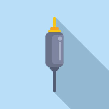 Bir damlatıcının vektör çizimi, genellikle tıbbi ayarlarda kullanılır, mavi arkaplana karşı