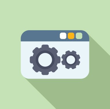 Düz tasarım vektör simgesi, iki vites sembollü kamera ayarlarını gösteriyor