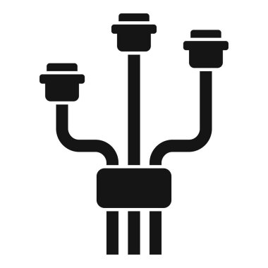 Siyah beyaz elektrik iletim simgesinin vektör grafik tasarımı