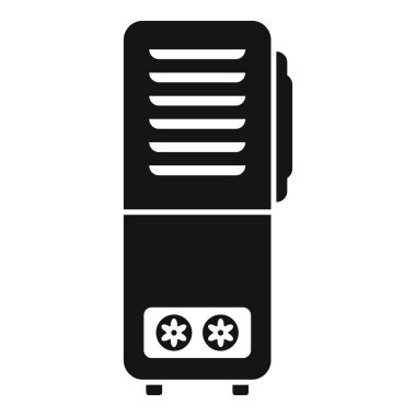 Beyaz zemin üzerinde modern bir siyah hava temizleyici simgesinin vektör illüstrasyonu