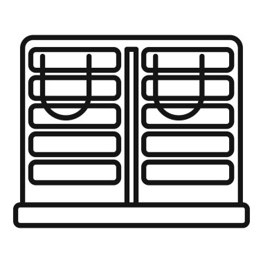 Çağdaş bir binanın balkonlu dış cephesinin siyah beyaz çizgisi sanatı