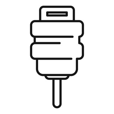 Beyaz arkaplanda izole edilmiş bir ekofardostane CFL ampulünün siyah ana hatlı vektör simgesi