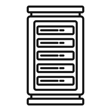 Bir sunucu rafının ana hatları çizilmiş vektör illüstrasyonuName