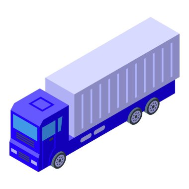 Lojistik ve ulaşım temaları için mükemmel bir mavi teslimat kamyonu çizimi