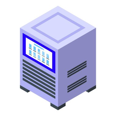 Modern bir klima sisteminin 3 boyutlu izometrik tasarımı, web grafikleri için mükemmel.
