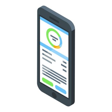 Metin baloncuklu bir mesajlaşma ekranı gösteren izometrik bir akıllı telefonun canlandırması