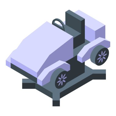 Yaratıcı ve renkli izometrik araba çizimi mor renkte, ulaşım ve araç temalı grafik tasarımı için mükemmel.