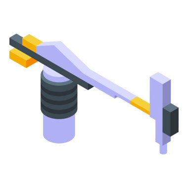 3d digital illustration of an isometric mechanical arm with a pivot and gears clipart