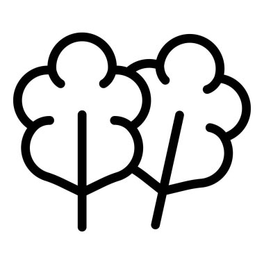 Bir çift biçimlendirilmiş ağaç içeren basit ve temiz vektör simgesi, grafikler ve web tasarımı için mükemmel