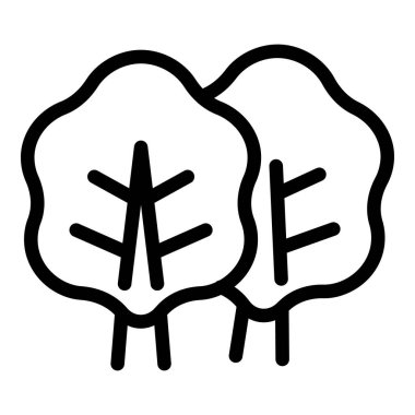 Yaprak döken bir ağaç simgesinin basitleştirilmiş siyah beyaz çizgisi çizimi. Doğa ve çevre dostu markalar için mükemmel.