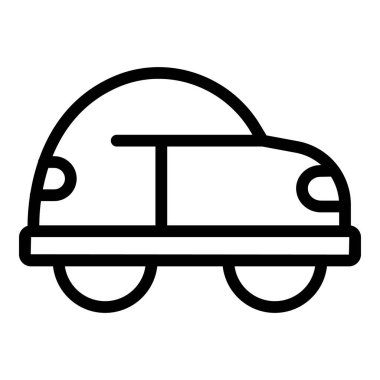 Simgeler ve grafik tasarımı için modern kompakt bir arabanın basit siyah çizgi çizimi