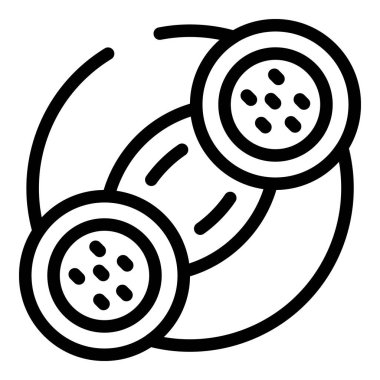 Basit bir siyah beyaz çizgi sanat tarzında klasik bir telefon alıcı simgesinin vektör illüstrasyonu