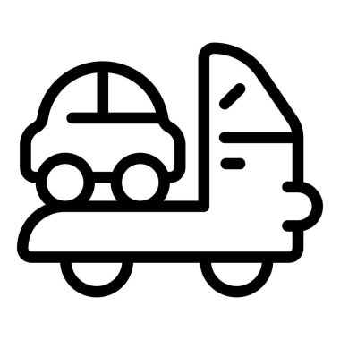 Siyah-beyaz çizgili bir çekici çekici araç yardımı için.