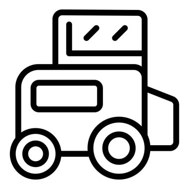 Basit, karikatür tarzı bir oyuncak kamyon ikonu çizimi