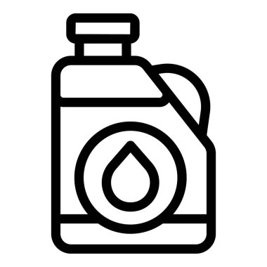 Motor yağı şişesini temsil eden basit bir çizgi simgesinin vektör çizimi