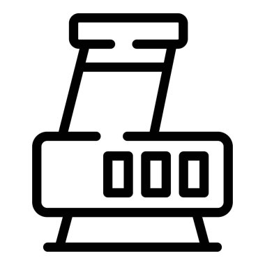 Çağdaş bir mürekkep püskürtme yazıcısını temsil eden siyah ve beyaz çizgi sanat vektör simgesi