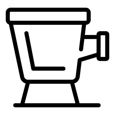 Bir kahve fincanının sade siyah beyaz simgesi, web ve uygulama kullanımı için ideal