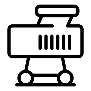 Kağıt belge parçalayıcısını temsil eden siyah ve beyaz vektör illüstrasyon simgesi