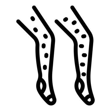 Beyaz arka planda izole edilmiş iki saç tokasının basit çizimi