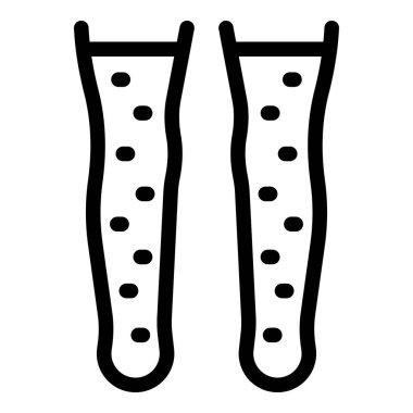 Biçimlendirilmiş diz boyu bağcıklı çizmelerin, siyah beyaz çizgili bir temsili çizimi