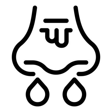 Basit, minimalist çizgili bir burun damlası, muhtemelen akan bir burnu temsil ediyor.